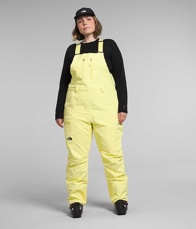 Women\'s The North Face Plus Freedom Insulated Bib Pants Yellow | OTTAWA FVKDMT