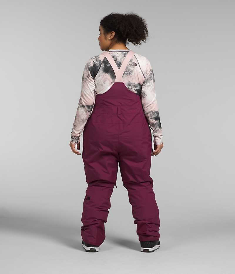 Women's The North Face Plus Freedom Insulated Bib Pants Burgundy | CANADA BJQICH