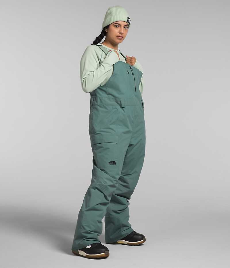 Women's The North Face Plus Freedom Insulated Bib Pants Green | OTTAWA PUIVLZ