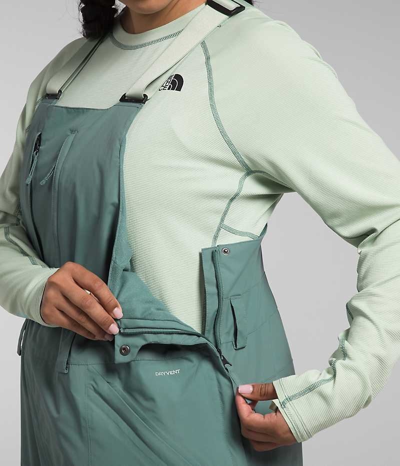 Women's The North Face Plus Freedom Insulated Bib Pants Green | OTTAWA PUIVLZ