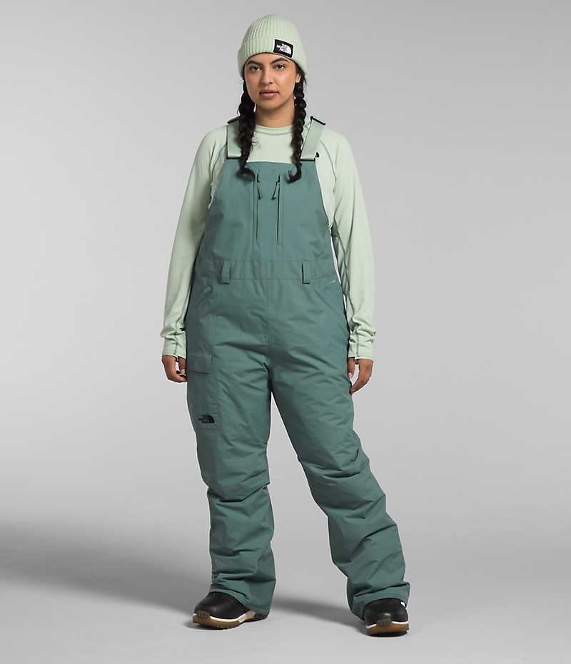 Women\'s The North Face Plus Freedom Insulated Bib Pants Green | OTTAWA PUIVLZ