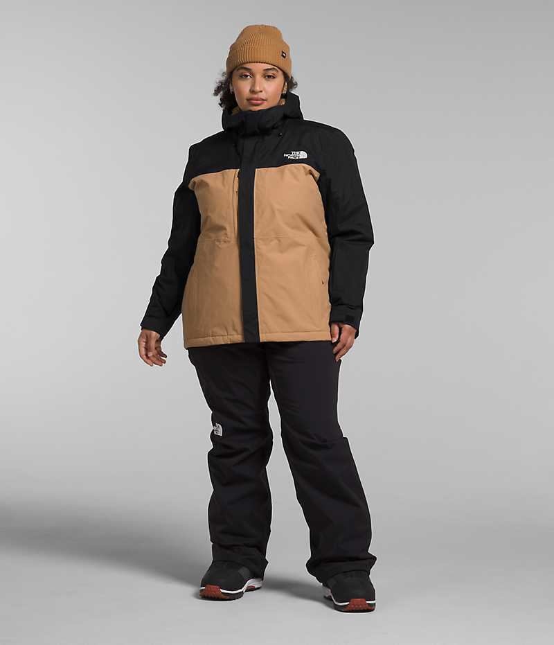 Women's The North Face Plus Freedom Insulated Jacket Khaki / Black | TORONTO YCMQVS