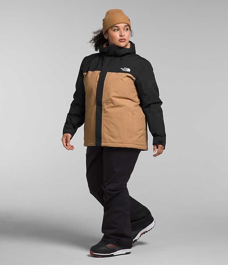 Women's The North Face Plus Freedom Insulated Jacket Khaki / Black | TORONTO YCMQVS