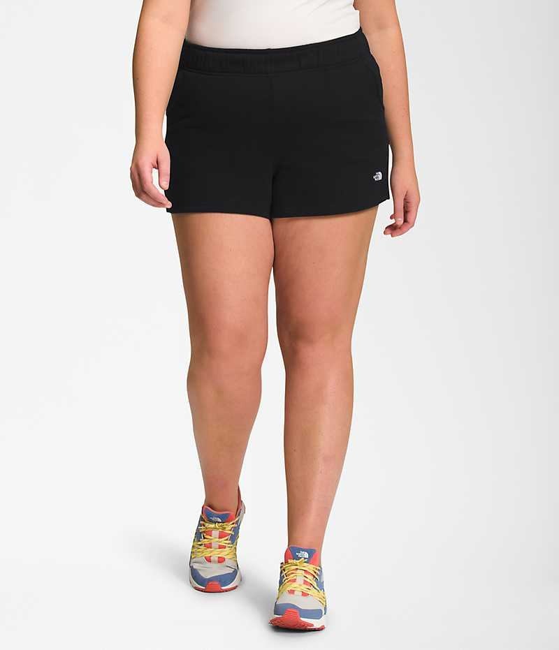 Women\'s The North Face Plus Half Dome Fleece Shorts Black | TORONTO FYRGLM