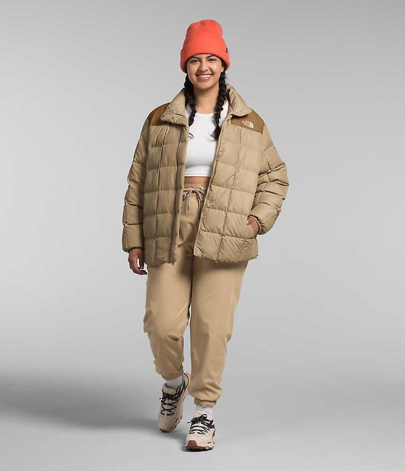 Women's The North Face Plus Lhotse Reversible Down Jacket Khaki | CANADA NYBRPU