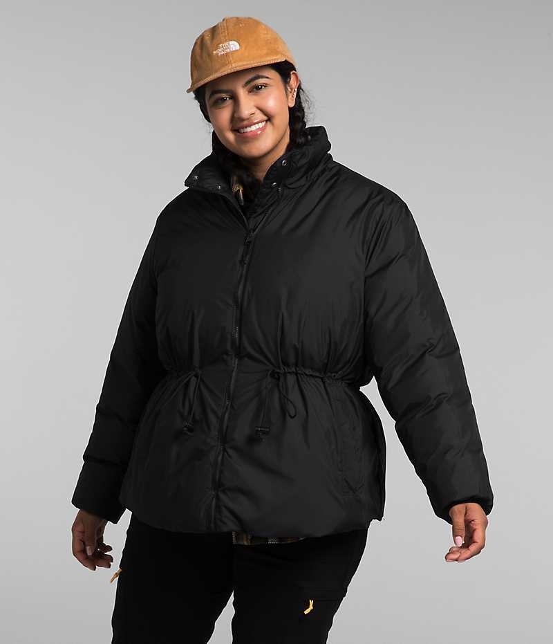 Women's The North Face Plus Lhotse Reversible Down Jacket Black | OTTAWA BSXEMF