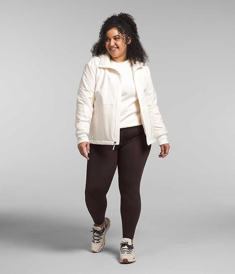 Women's The North Face Plus Shelbe Raschel Hoodie Softshell Jacket White | TORONTO HMWNKZ