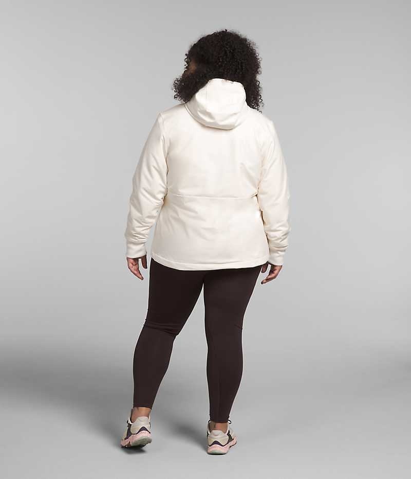 Women's The North Face Plus Shelbe Raschel Hoodie Softshell Jacket White | TORONTO HMWNKZ