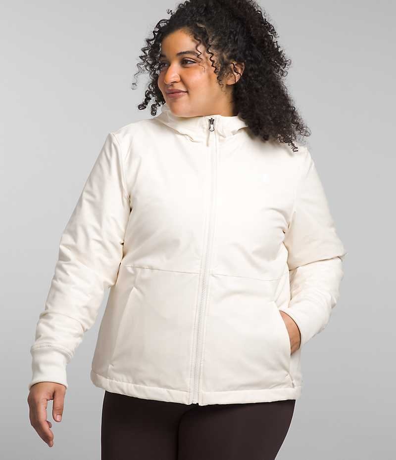 Women\'s The North Face Plus Shelbe Raschel Hoodie Softshell Jacket White | TORONTO HMWNKZ