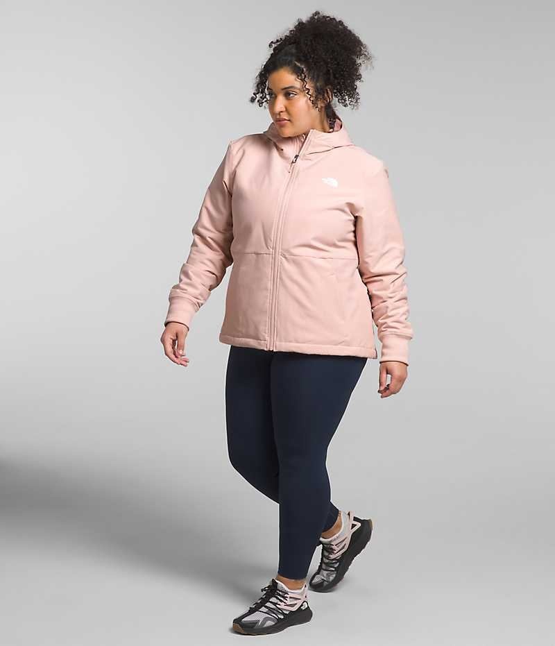 Women's The North Face Plus Shelbe Raschel Hoodie Softshell Jacket Pink | OTTAWA UJXRVP