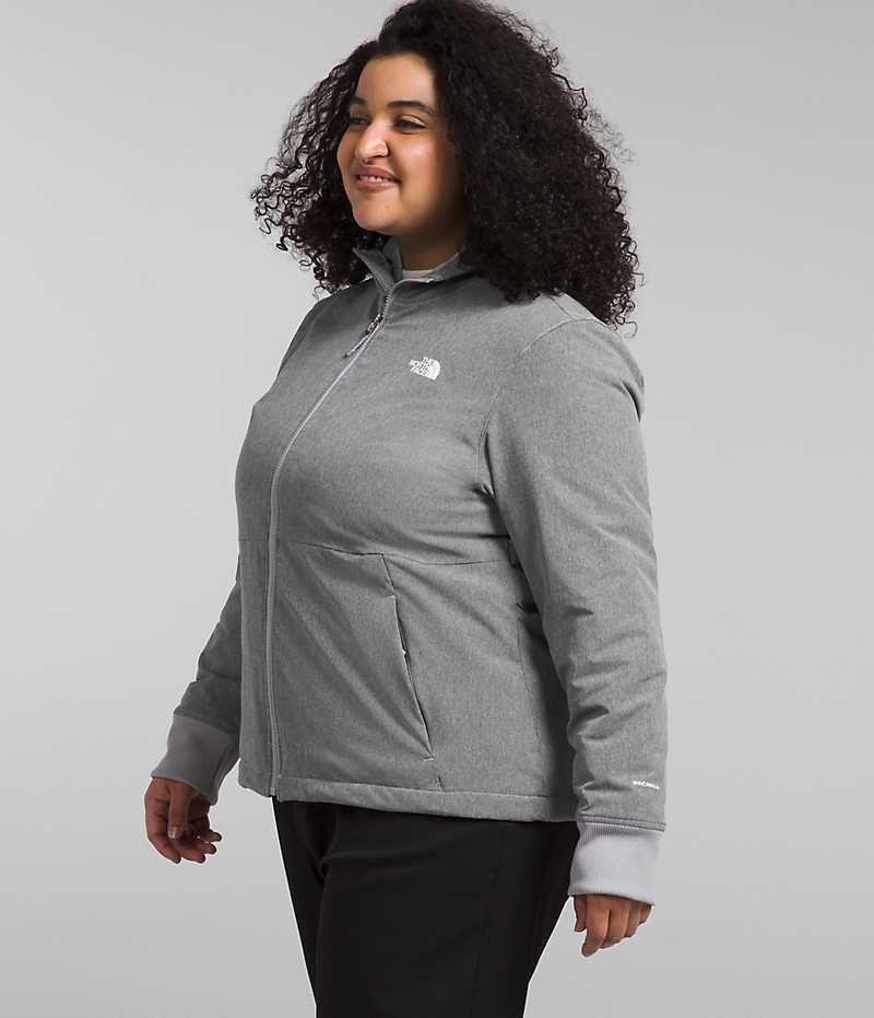 Women's The North Face Plus Shelbe Raschel Hoodie Softshell Jacket Grey | CANADA GHTBFA