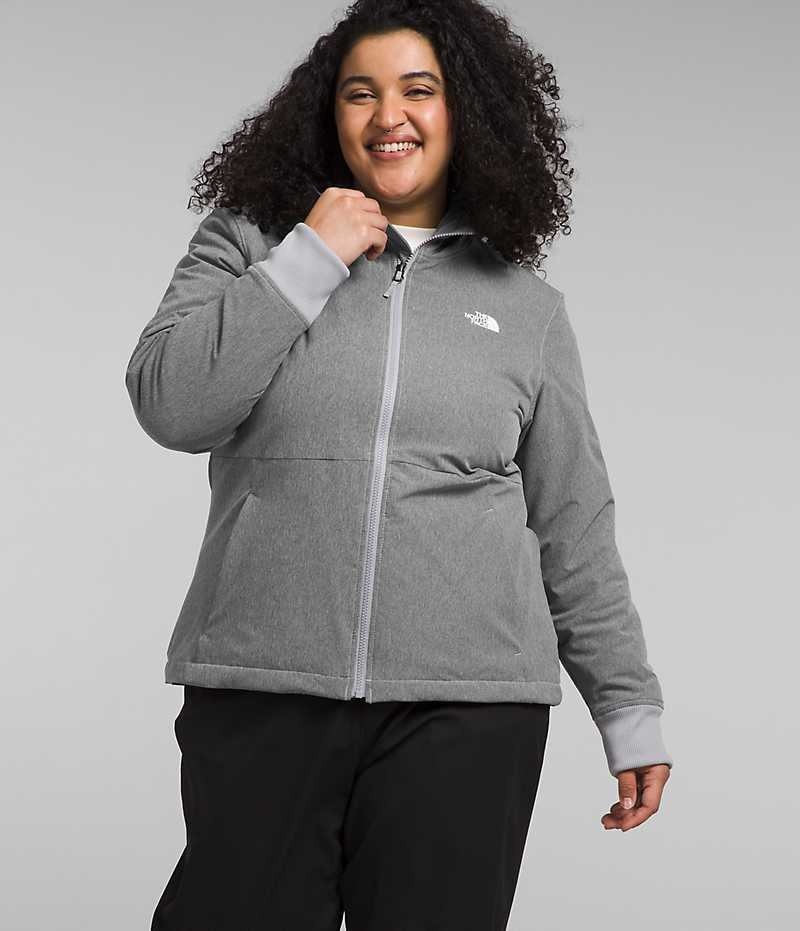 Women\'s The North Face Plus Shelbe Raschel Hoodie Softshell Jacket Grey | CANADA GHTBFA