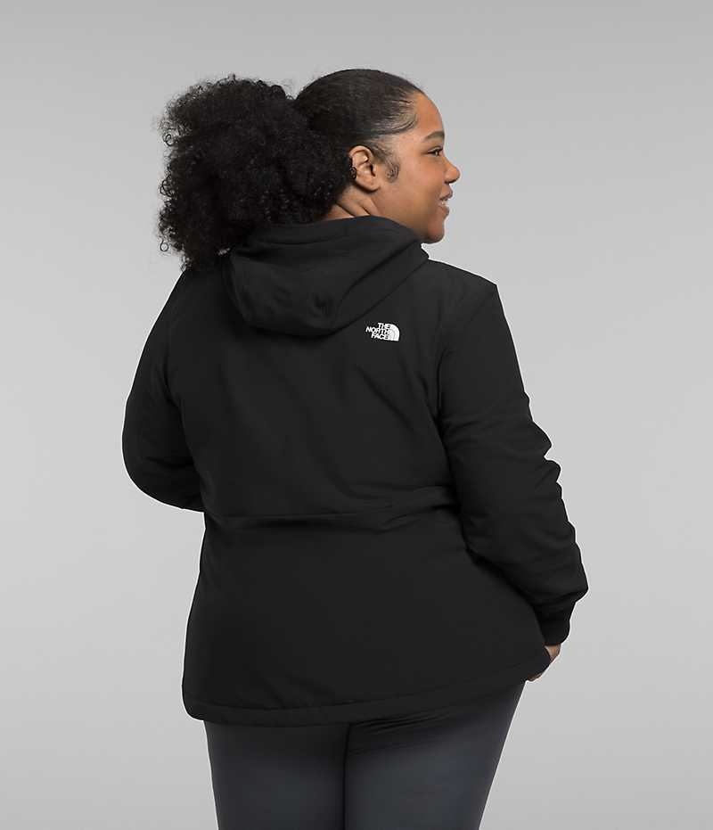 Women's The North Face Plus Shelbe Raschel Hoodie Softshell Jacket Black | TORONTO XFVAPN