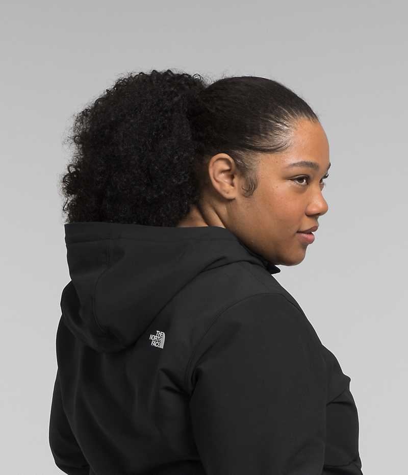 Women's The North Face Plus Shelbe Raschel Hoodie Softshell Jacket Black | TORONTO XFVAPN