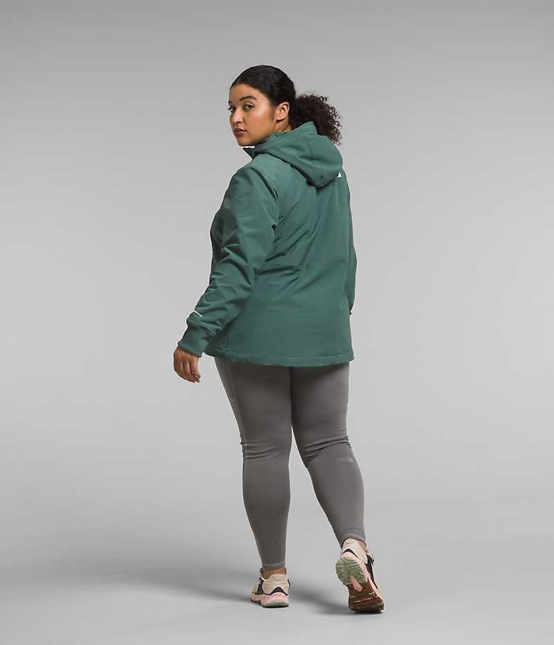 Women's The North Face Plus Shelbe Raschel Hoodie Softshell Jacket Green | OTTAWA QSKXDF