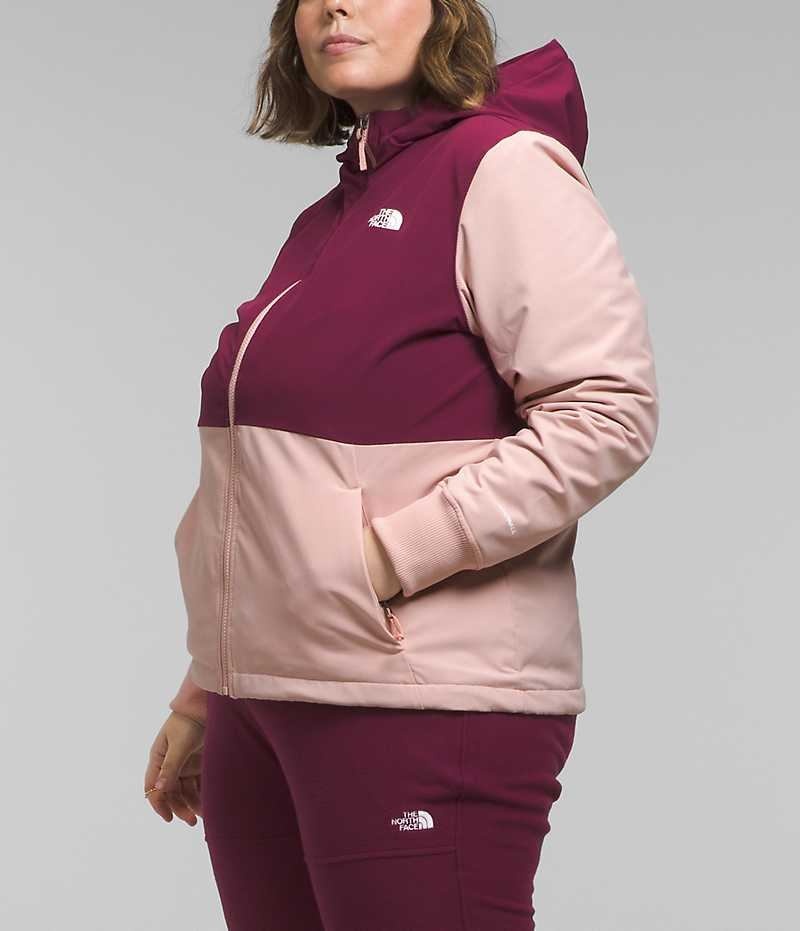 Women's The North Face Plus Shelbe Raschel Hoodie Softshell Jacket Pink | CANADA HKCEZQ