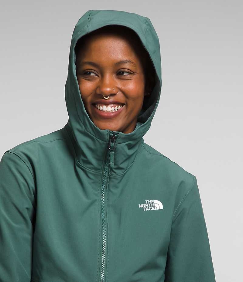 Women's The North Face Shelbe Raschel Hoodie Softshell Jacket Green | CANADA RJXKDL