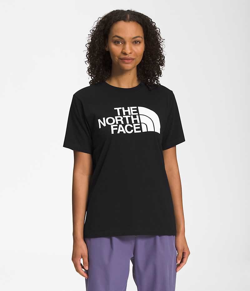 Women\'s The North Face Short Sleeve Half Dome T-Shirt Black | OTTAWA HOKNSY