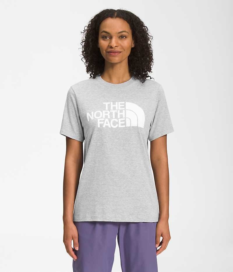 Women\'s The North Face Short Sleeve Half Dome T-Shirt Light Grey | CANADA GQRHXY