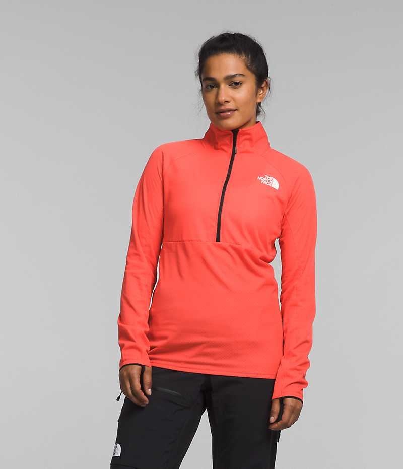 Women\'s The North Face Summit Series FUTUREFLEECE™ LT ½-Zip Sweatshirt Orange | OTTAWA RILXHQ