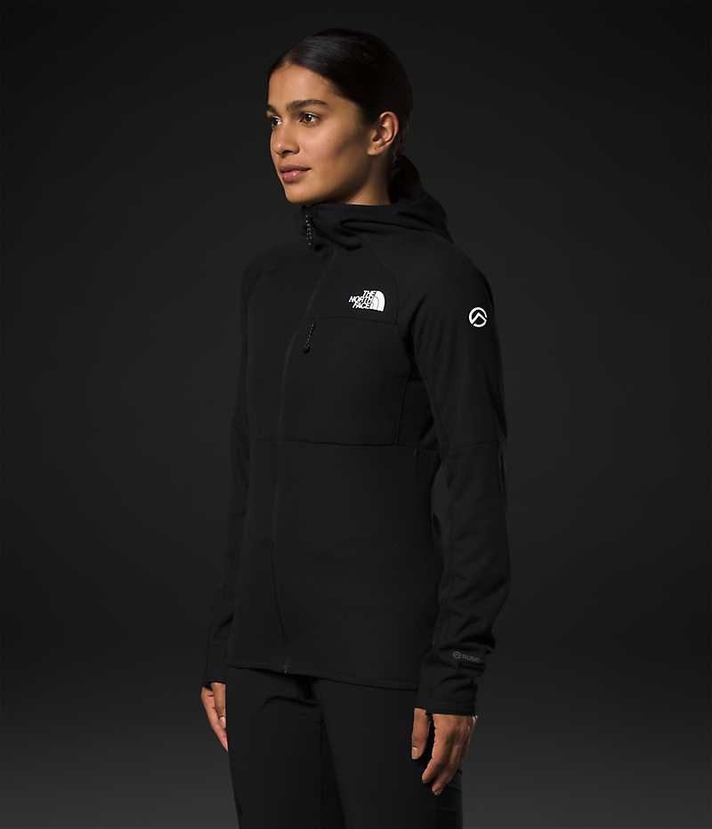 Women's The North Face Summit Series FUTUREFLEECE™ Full-Zip Hoodie Fleece Jacket Black | OTTAWA RVITBL