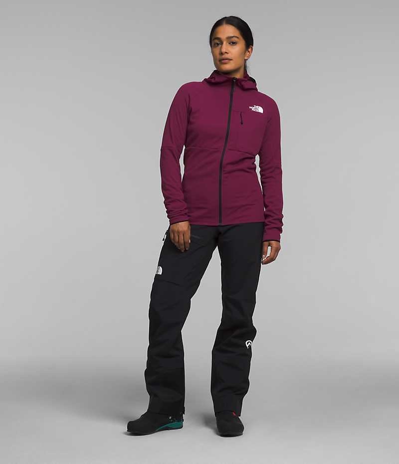 Women's The North Face Summit Series FUTUREFLEECE™ Full-Zip Hoodie Fleece Jacket Burgundy | CANADA XBHTYL