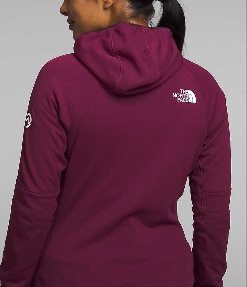 Women's The North Face Summit Series FUTUREFLEECE™ Full-Zip Hoodie Fleece Jacket Burgundy | CANADA XBHTYL