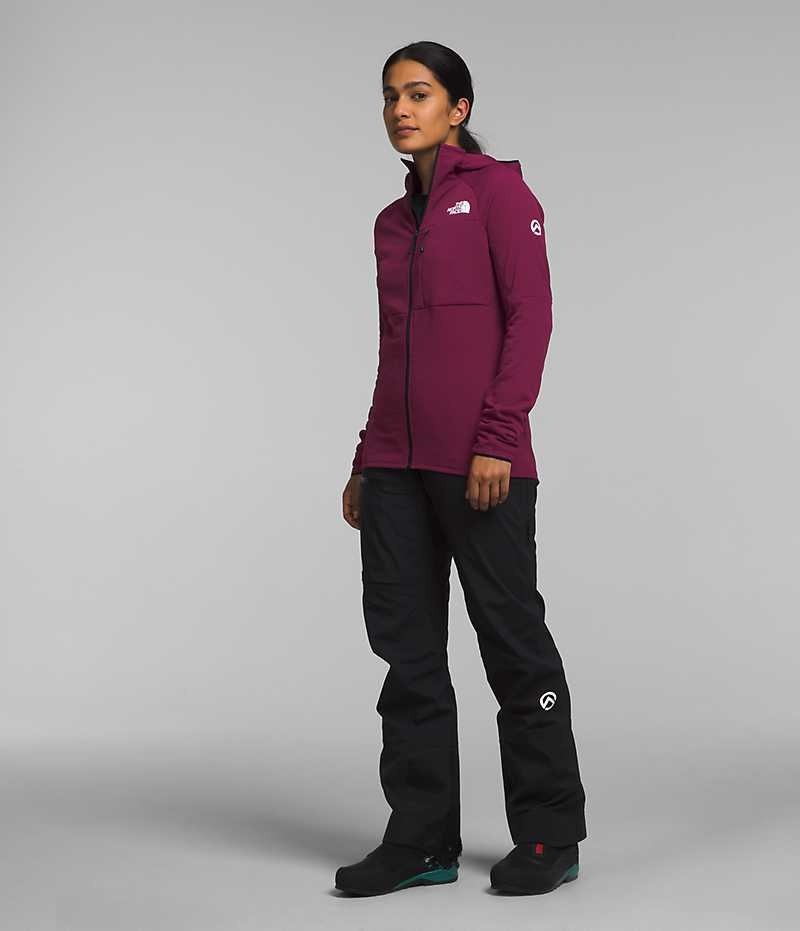 Women's The North Face Summit Series FUTUREFLEECE™ Full-Zip Hoodie Fleece Jacket Burgundy | CANADA XBHTYL