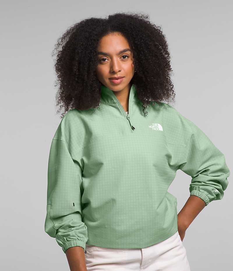 Women\'s The North Face Tekware™ Grid 1/4 Zip Sweatshirt Mint | OTTAWA WAMLFC