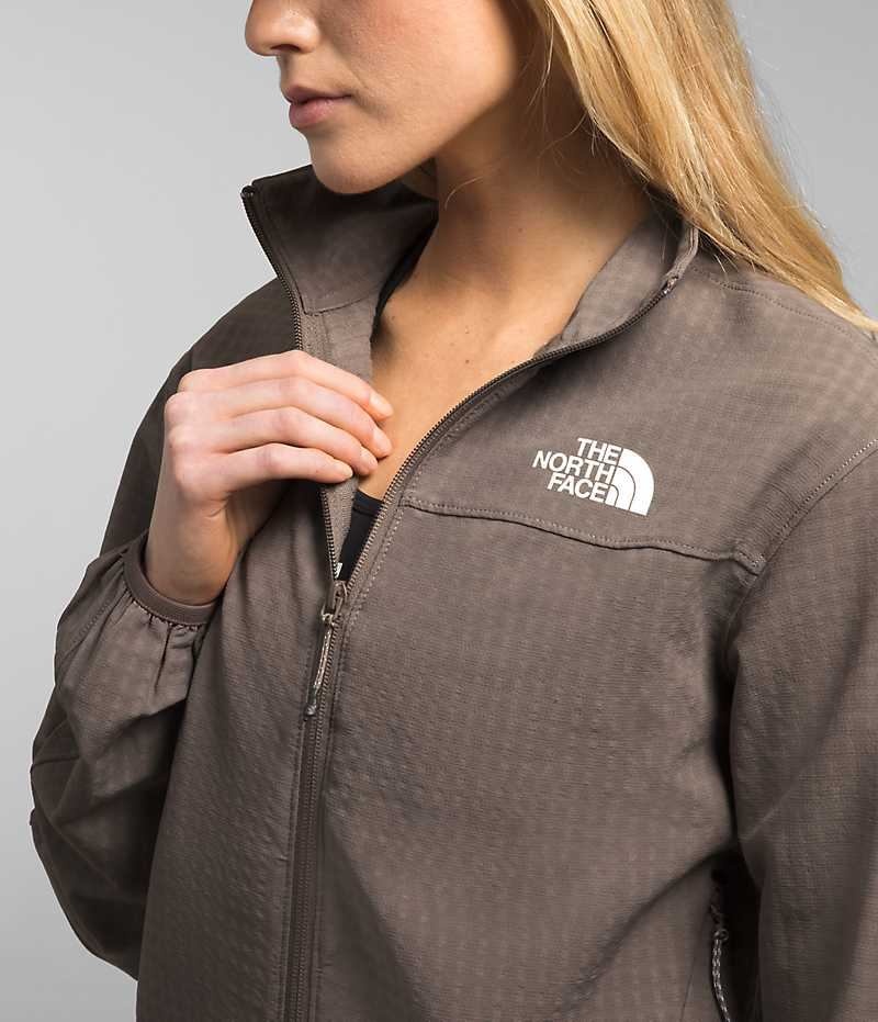 Women's The North Face Tekware™ Grid Full-Zip Fleece Jacket Brown | OTTAWA JKUIFW