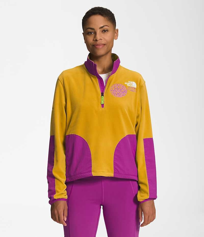 Women\'s The North Face Trailwear Fantasy Ridge ½-Zip Sweatshirt Yellow / Purple | TORONTO NCPBXI