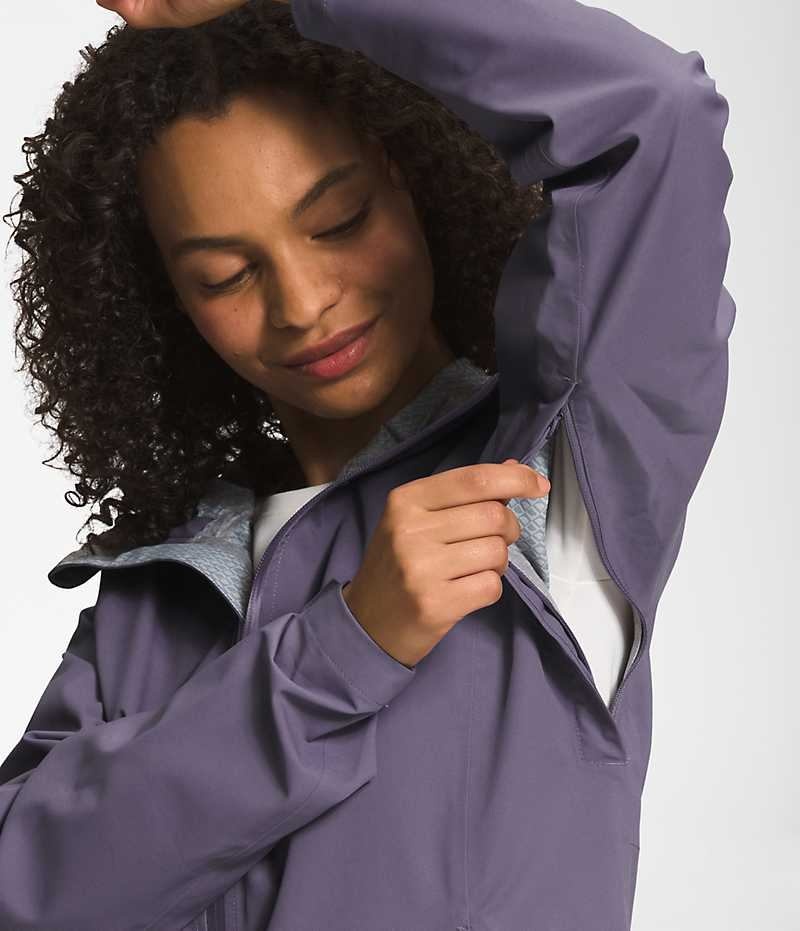 Women's The North Face Valle Vista Stretch Rain Jacket Purple | OTTAWA QLPXUI