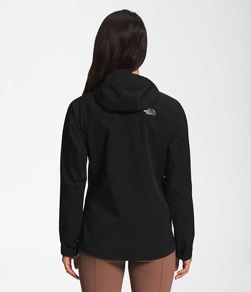 Women's The North Face Valle Vista Stretch Rain Jacket Black | CANADA FWXHRL