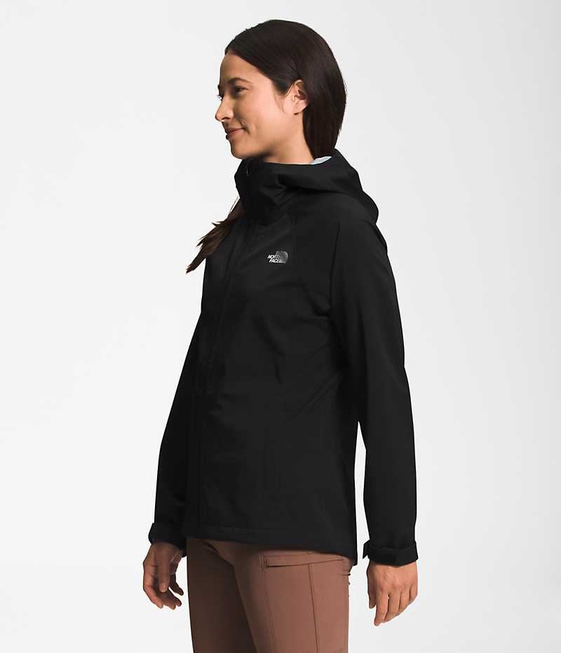 Women's The North Face Valle Vista Stretch Rain Jacket Black | CANADA FWXHRL