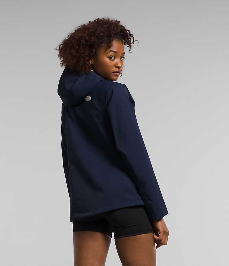 Women's The North Face Valle Vista Stretch Rain Jacket Navy | TORONTO TBHCUZ